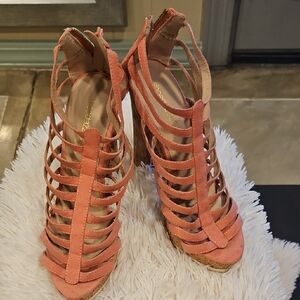 Pink High Heeled Sandals